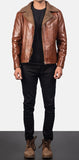 Brown leather jacket