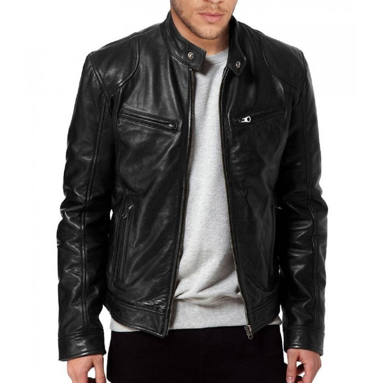 Mush Editions Genuine Lambskin Leather Jacket | Mens Jacket L / Black