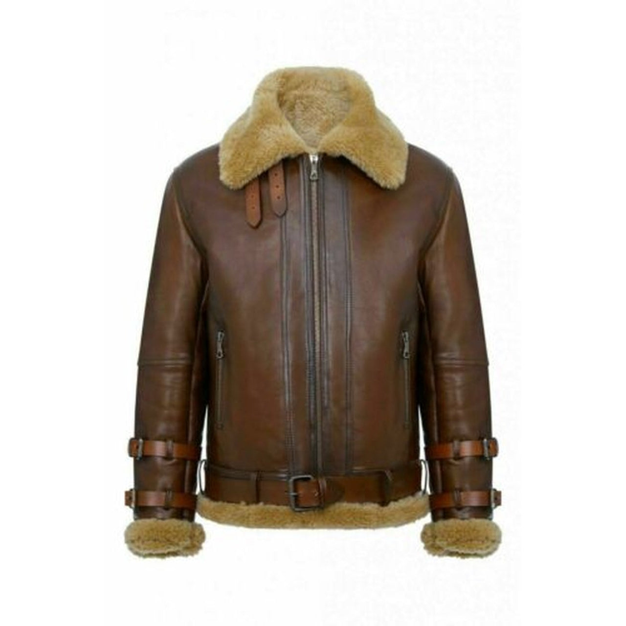 Aviator Shearling Flying Bomber Fur Sheepskin Original Leather