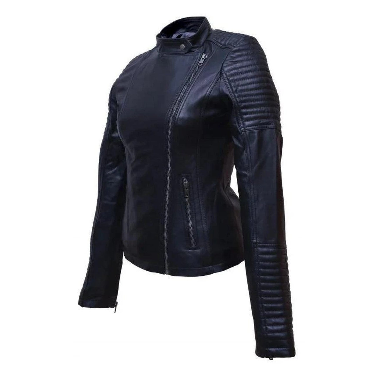 Buy F&L Black Side Zip Slim fit Leather Jacket For Women at Amazon.in