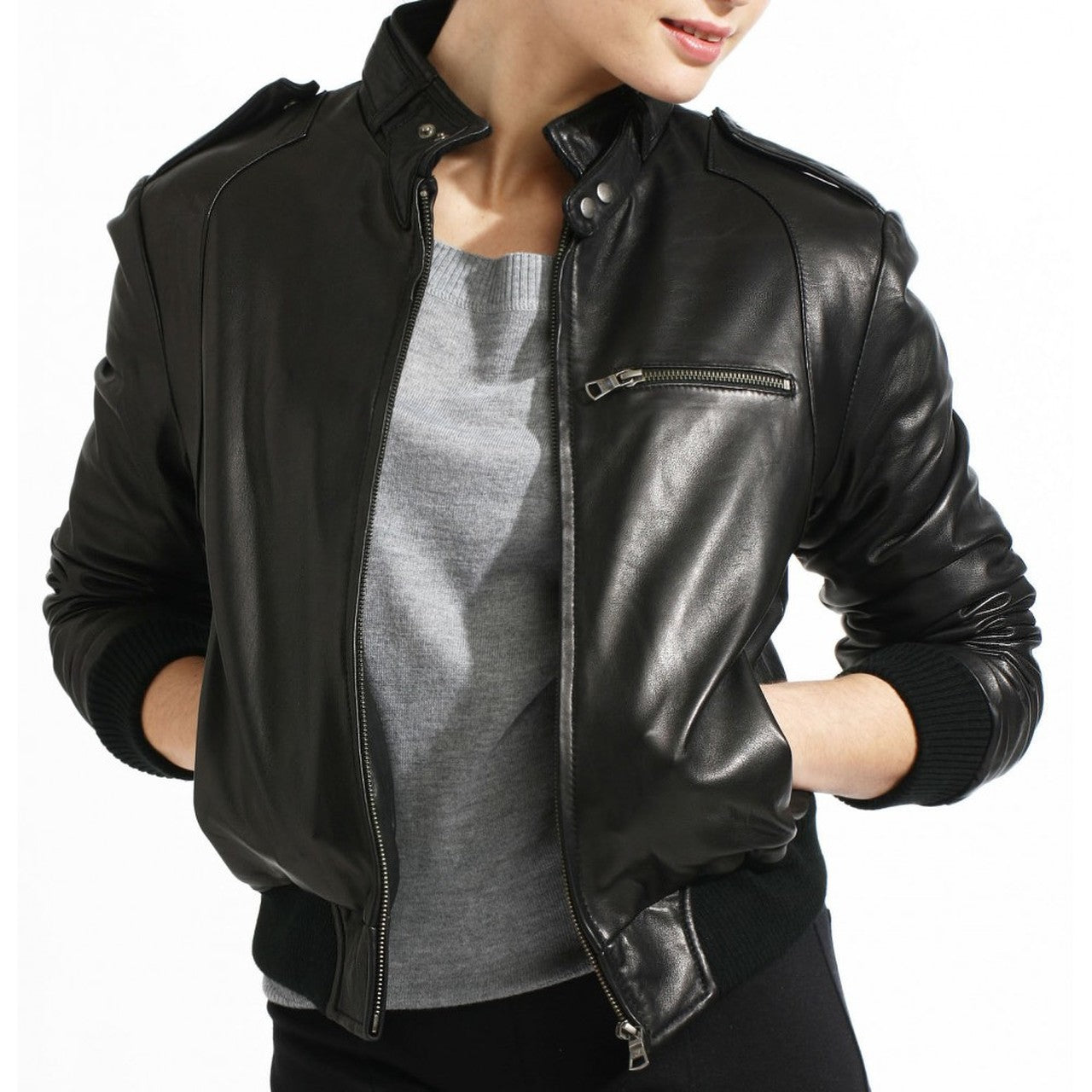 Angelina' Ladies Leather Jacket – Imagine That