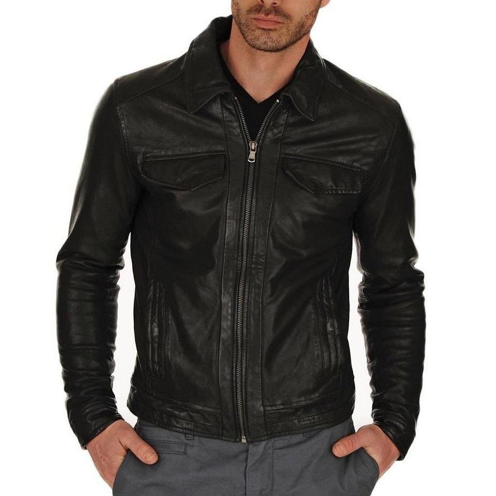 GIORME® Plus Size Short Leather Jacket