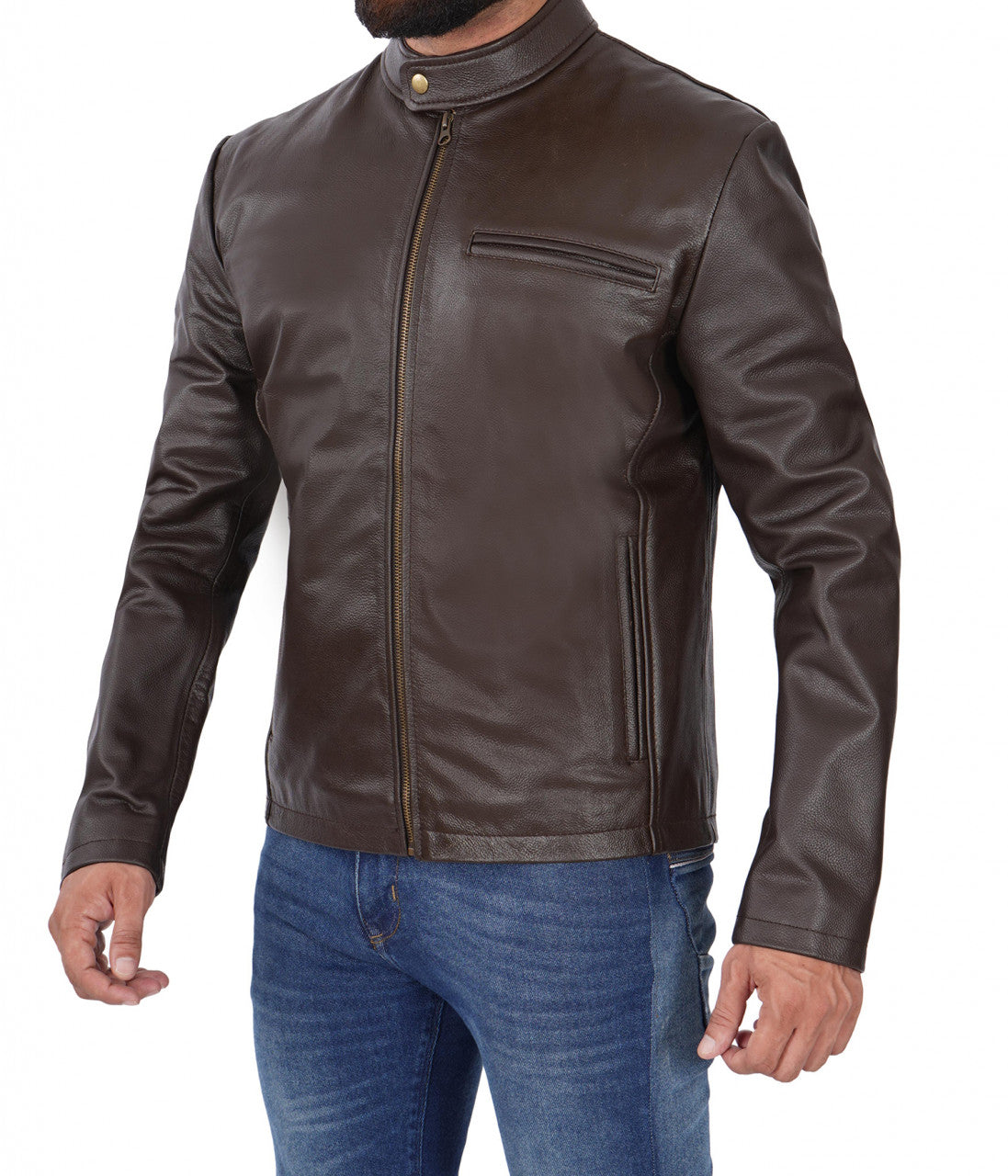 Schott Waxed Natural Pebbled Cowhide Cafe Leather Jacket - Black | Leather  Jackets | Huckberry